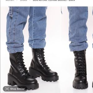 Fashion Nova combat boots black
